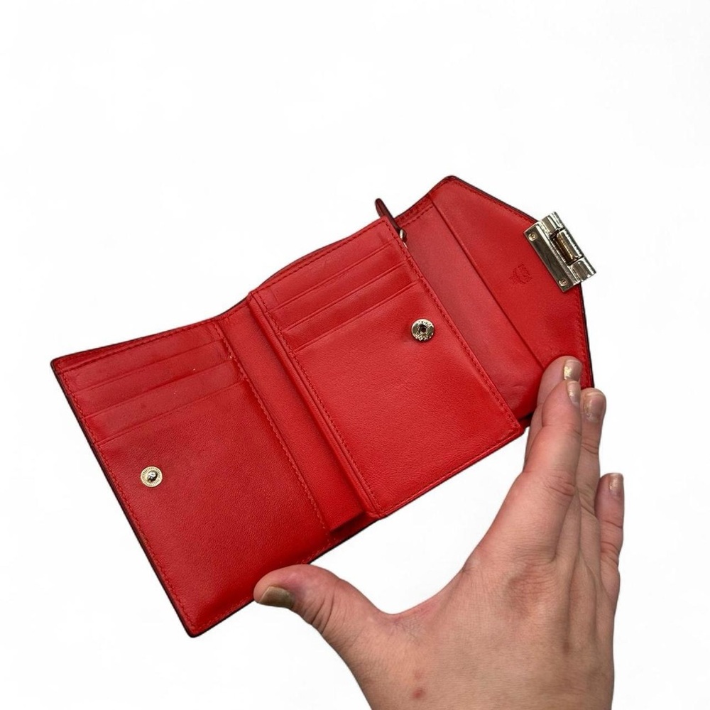 MCM Red Crocodile-Embossed Mini Wallet - Picture 5 of 9